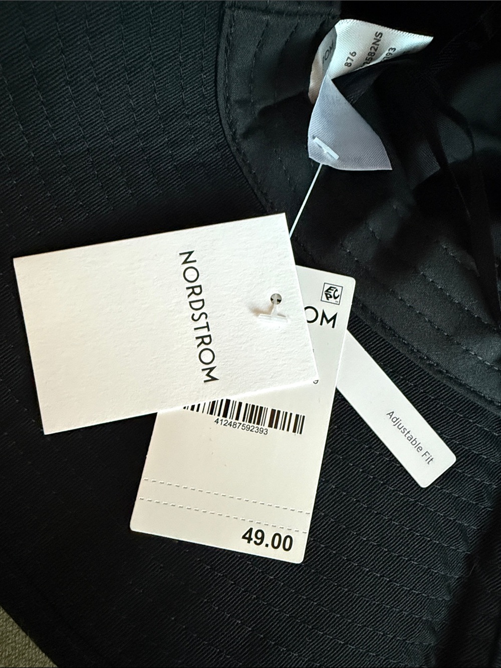 Nordstrom Black Textured Bucket Hat with Tags - Picture 2 of 3